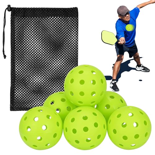 Djowyh Outdoor-Lochbälle,Lochbälle für den Außenbereich, 40 Löcher Lochbälle High Bounce, Sportzubehör fluoreszierend mit Netztasche, Outdoor-Zubehör für den Innenbereich von Djowyh