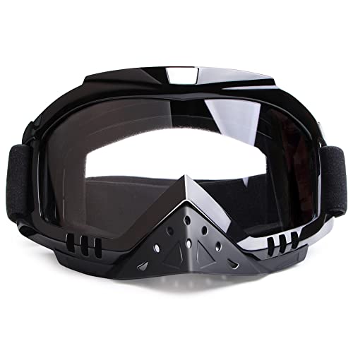 Motorradbrille Motocross Brille Griff für Helm Dmeixs Winddicht Staubdicht Antibeschlag Helm Brille für ATV Offroad Racing mit Cool Look Kopfbedeckung klare Gläser von Dmeixs