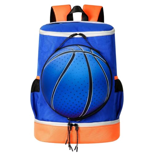 Dmuzsoih Fußball-Rucksack für Herren, Jugend-Fußball-Rucksack | Basketball-Rucksack, Fußball-Rucksack - Fußballtasche mit großem Fassungsvermögen, Volleyball-Rucksack mit Ballfach für Basketball, von Dmuzsoih