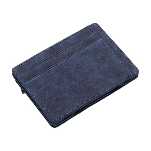 Dmuzsoih Magische Geldbörse, PU-Leder, minimalistische Geldbörse mit magischer Geldklammer und Kartenhaltern, Karten- und Geldorganizer, Geldtasche für Herren, blau, Refer to description, Unisex von Dmuzsoih