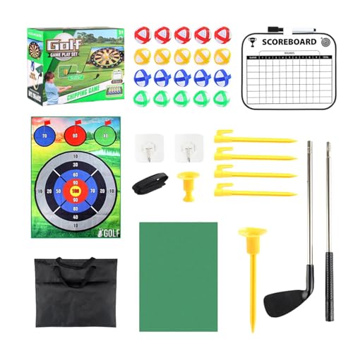 Golf-Chipping-Spiel für Kinder,Golf-Chipping-Matten-Set,Chip Games Sticky Practice Golfspielset | Tragbare Hinterhof-Spielgeräte, Golf-Schlag-Trainingsmatten-Übungen für Erwachsene und Kinder von Dmuzsoih
