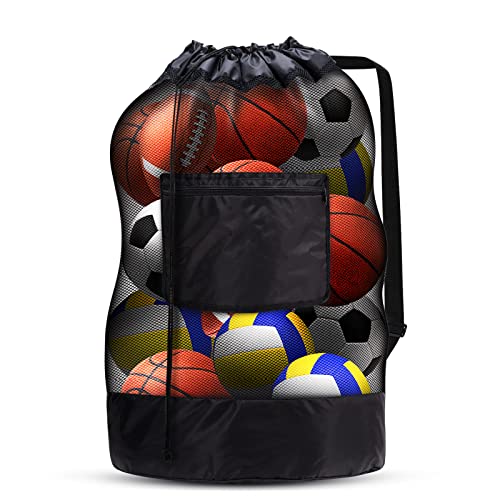 DoGeek Ballnetz für 10-14 Bälle Balltasche Fussball,Volleyball und Basketball Ballsack Ballnetz Aufbewahrung Groß Netz für Bälle Aufbewahrung (70x90cm) von DoGeek