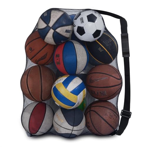 DoGeek Ballnetz für 10-14 Bälle Balltasche Fussball,Volleyball und Basketball Ballsack Ballnetz Aufbewahrung Groß Netz für Bälle Aufbewahrung (Sac à Ballon, 76 * 102cm) von DoGeek
