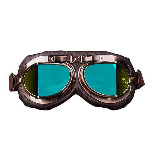 DoHTeck Motorradbrille, Retro Aviator Style Scooter Brille, Windschutzscheibe, winddicht und staubdicht für Outdoor-Sportarten von DoHTeck