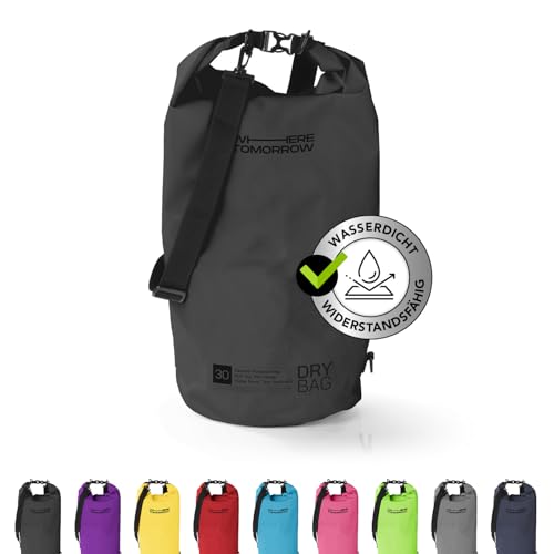 #DoYourOutdoor Where Tomorrow Dry Bag Tasche 30L schwarz | Wasserdichter Rucksack | Wasserfester Beutel & Packsack | Drybag ideal für Boot, Kajak, Angeln und Camping von #DoYourOutdoor