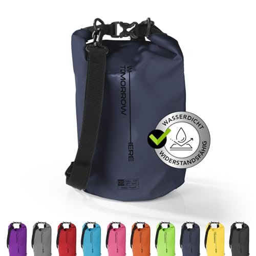 #DoYourOutdoor Where Tomorrow Dry Bag Tasche 5L dunkelblau | Wasserdichter Rucksack | Wasserfester Beutel & Packsack | Drybag ideal für Boot, Kajak, Angeln und Camping von #DoYourOutdoor