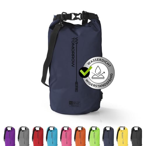 #DoYourOutdoor Where Tomorrow Dry Bag Tasche 5L dunkelblau | Wasserdichter Rucksack | Wasserfester Beutel & Packsack | Drybag ideal für Boot, Kajak, Angeln und Camping von #DoYourOutdoor