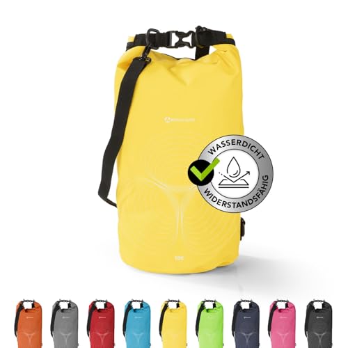 #DoYourSports Dry Bag Tasche 20L gelb | Wasserdichter Rucksack | Wasserfester Beutel & Packsack | Drybag ideal für Boot, Kajak, Angeln und Camping von #DoYourOutdoor