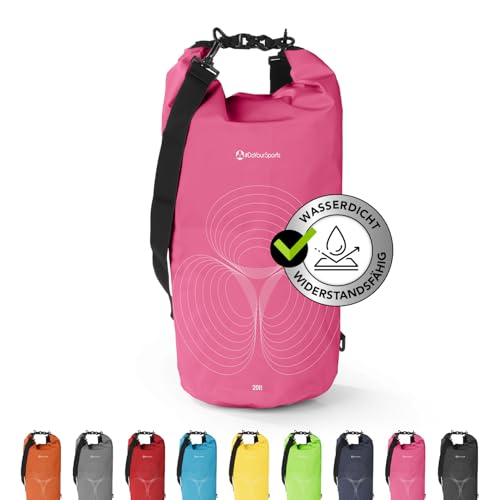 #DoYourSports Dry Bag Tasche 20L pink | Wasserdichter Rucksack | Wasserfester Beutel & Packsack | Drybag ideal für Boot, Kajak, Angeln und Camping von #DoYourOutdoor