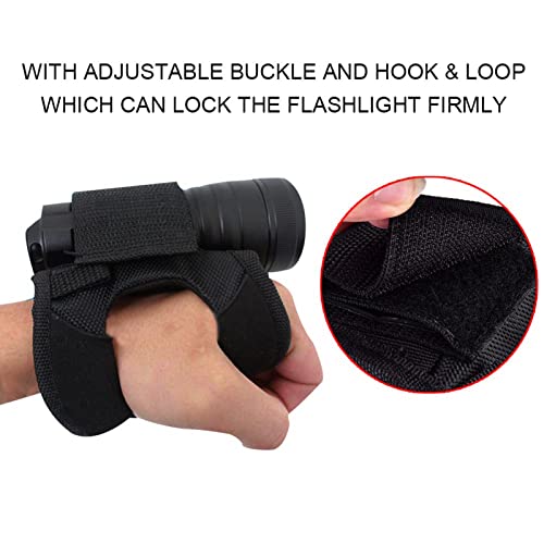 Doact Taschenlampen-Handschuhe, Handgelenk-Taschenlampen-Handschuh-Clip aus Nylon mit Verstellbarer Schnalle Zum Tauchen von Doact