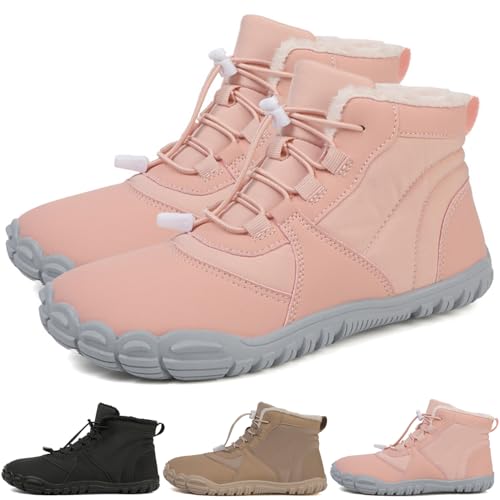 Hike Winter Warm Footwear Barefoot, Hike Barefoot Shoes for Women Men, Wide Toe Barefoot Hiking Shoes Boots Sneakers (Pink,EU 40) von Doandcan