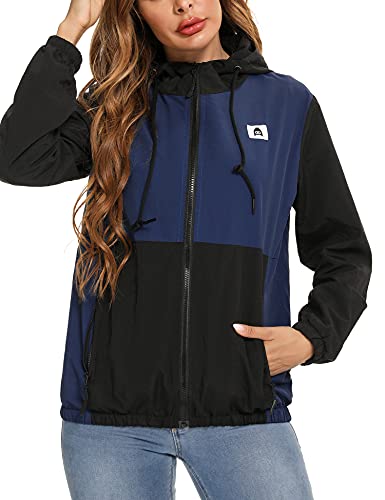 Doaraha Damen Outdoorjacke Regenmantel Wasserdicht Windbreaker Regen Laufjacke Wetterjacke Groß Größe Damenjacke Sportjacke Funktionsjacke Sommerjacke, Navyblau Schwarz, XXL Doaraha Damen Outdoorjacke Regenmantel Wasserdicht Windbreaker Regen Laufjacke Wetterjacke Groß Größe Damenjacke Sportjacke Funktionsjacke Sommerjacke, Navyblau Schwarz, XXL von Doaraha