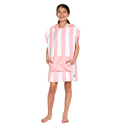 Dock & Bay Poncho mit Kapuze - Für Kinder - Super saugfähig, schnell trockend - Inklusive Tasche - Cabana - Malibu Pink, Medium (Age 7 to 10) von Dock & Bay