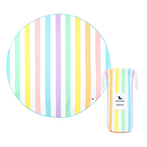 Dock & Bay Strandhandtuch - Schnell trocknende Mikrofaser, ohne Sand - Kompakt, Leicht - 100% recycelt - Inklusive Beutel - Summer - Unicorn Waves, Round (170x170cm, 66x66) von Dock & Bay