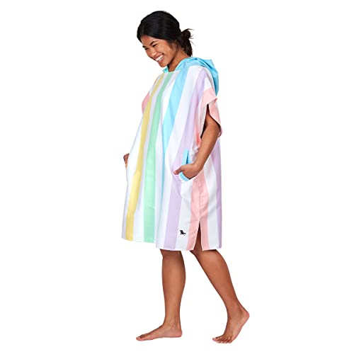 Dock & Bay Strandponcho für Erwachsene - Kapuzenhandtuch mit tiefen Taschen - Für Strand & Pool - Super Saugfähig, Schnell Trocknend - Summer - Unicorn Waves, Small (85x65cm, 33x26) von Dock & Bay