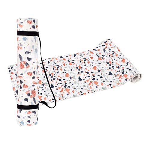 DOIY - Rutschfeste Yogamatte - Terrazzo-Druck - Mit Stützkissen - Tragegriffe - Dicke Pilatesmatte - Übungsmatte - 60x173x0,6 cm DOIY - Rutschfeste Yogamatte - Terrazzo-Druck - Mit Stützkissen - Tragegriffe - Dicke Pilatesmatte - Übungsmatte - 60x173x0,6 cm von Doiy