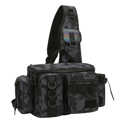 Dokeno Sling Angeltasche, Umhängetasche zum Angeln, Schwarz Tasche Wasserdicht für Angelzubehör, Angelausrüstung, Verschleißfest Crossbody Bag für Outdoor Wandern Angeln Camping Jagd Dokeno Sling Angeltasche, Umhängetasche zum Angeln, Schwarz Tasche Wasserdicht für Angelzubehör, Angelausrüstung, Verschleißfest Crossbody Bag für Outdoor Wandern Angeln Camping Jagd von Dokeno