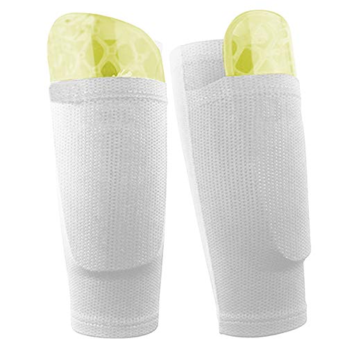 Dokpav Soccer Shin Guard Socken mit Tasche Ärme, Fußball Ausrüstung mit Taschen Kompressionswade Ärm -（Keine Kunststoff-Platten）-(Erwachsene-weiß) von Dokpav