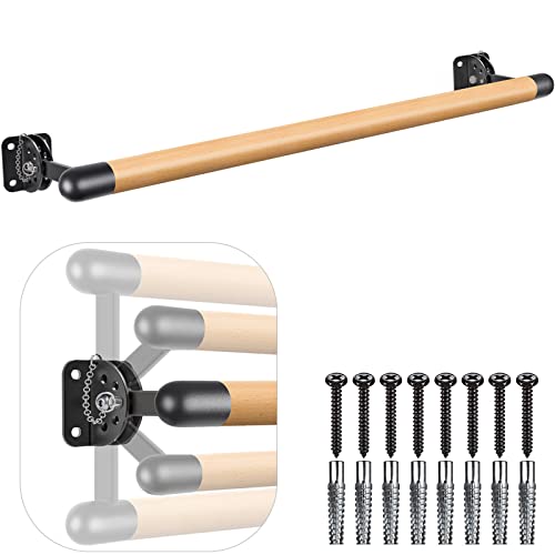 Dolibest 100cm Ballettstange, Ballett Stange Wandmontage Holz Stretching Tanzstange Zuhause Barre Training Ausrüstung mit Metallhalterung für Kinder und Erwachsene, 4cm Durchmesser Dolibest 100cm Ballettstange, Ballett Stange Wandmontage Holz Stretching Tanzstange Zuhause Barre Training Ausrüstung mit Metallhalterung für Kinder und Erwachsene, 4cm Durchmesser von Dolibest