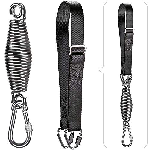 Dolibest Boxsack Aufhängung Seil, Schwenkbar Boxsackhalterung Sandsack Verstellbar 55-100cm Befestigung Gurt Balken mit Karabiner & 5mm Feder für Muay Thai Training, Bis 159kg / Schwarze Dolibest Boxsack Aufhängung Seil, Schwenkbar Boxsackhalterung Sandsack Verstellbar 55-100cm Befestigung Gurt Balken mit Karabiner & 5mm Feder für Muay Thai Training, Bis 159kg / Schwarze von Dolibest