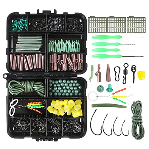 Domasvmd 275-teiliges Angelzubehör Angelgerät Tackle Box Angelgewichte Platinen Jig Haken Set von Domasvmd