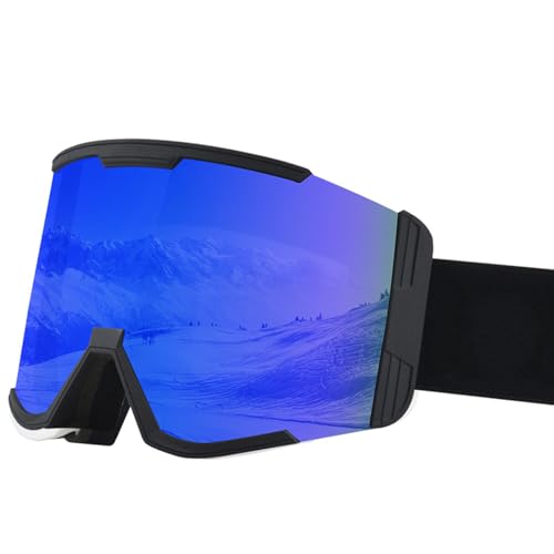 Domasvmd Skibrille für Herren und Damen, Schneebrille, UV-Schutz, Anti-Beschlag-Gläser, große Sicht, Skating-Brille, Schneebrille von Domasvmd