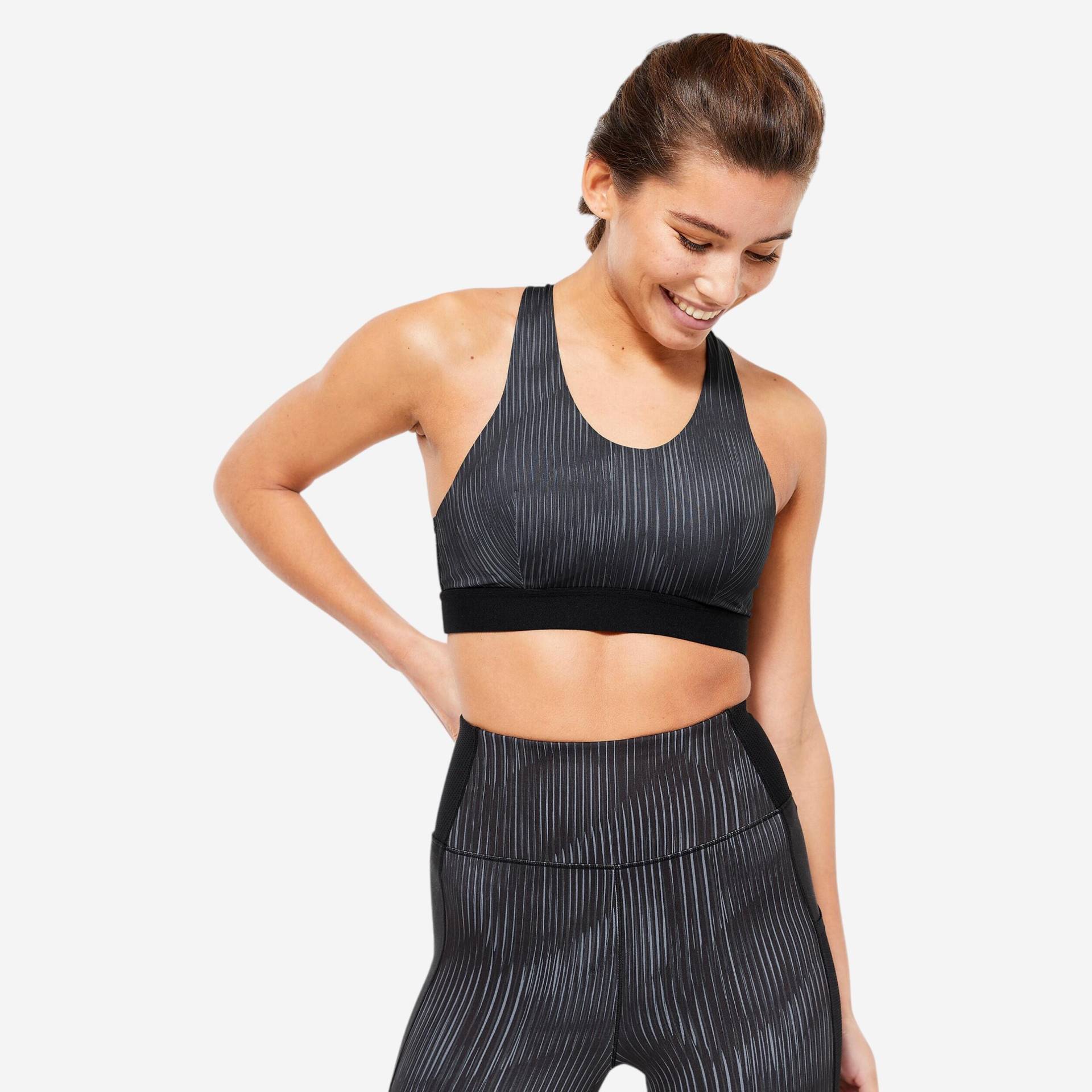 Bustier mittlerer Halt - 500 schwarz von Decathlon