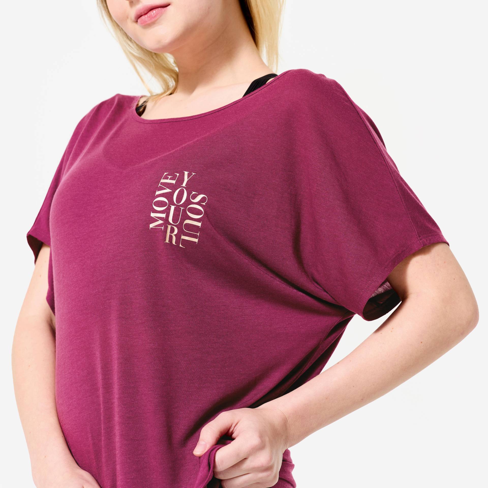 Dance-Shirt Damen Modern Dance kurzarm fliessend - violett Dance-Shirt Damen Modern Dance kurzarm fliessend - violett von Domyos