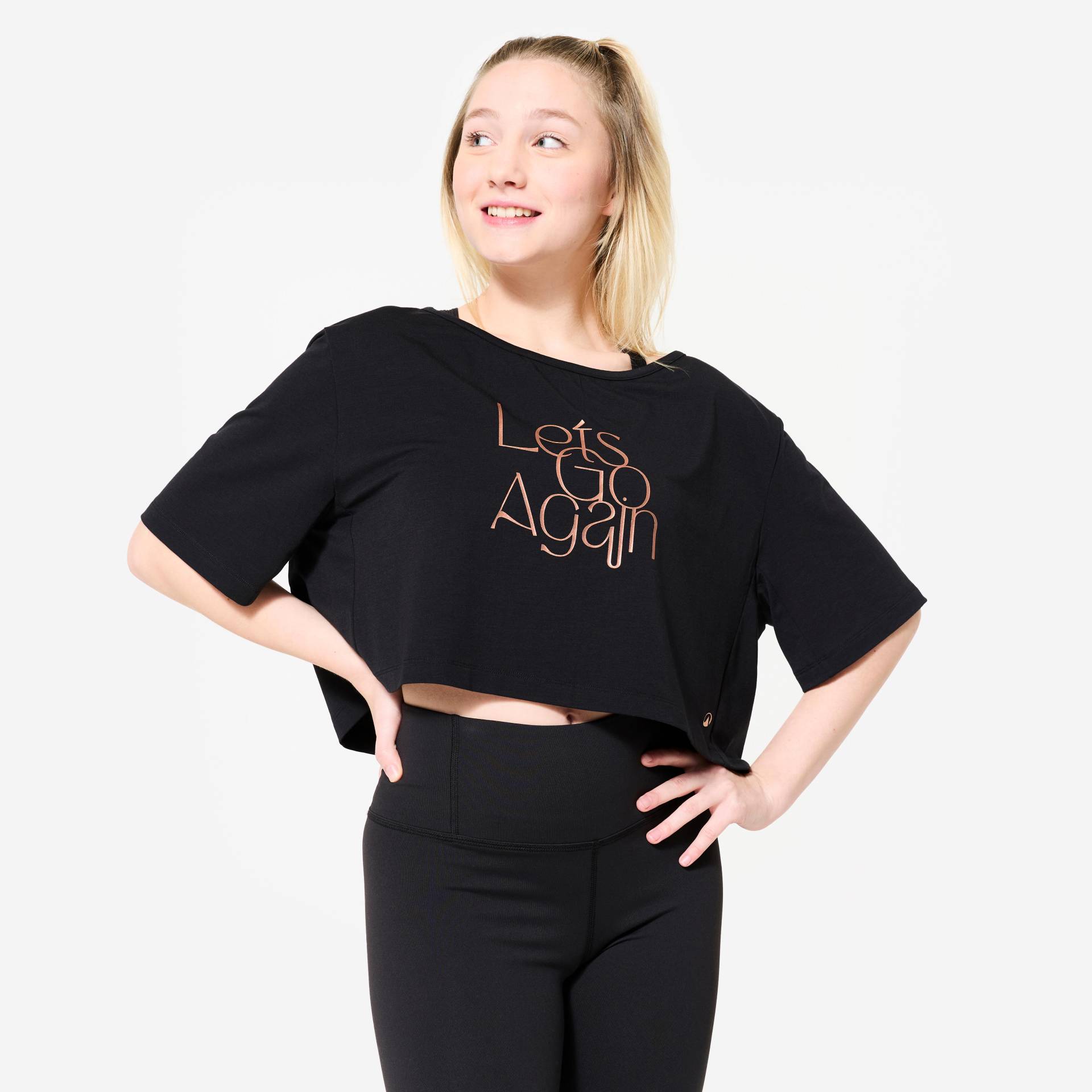 Dance-Shirt Damen Modern Jazz Dance Crop Top - schwarz Dance-Shirt Damen Modern Jazz Dance Crop Top - schwarz von Domyos