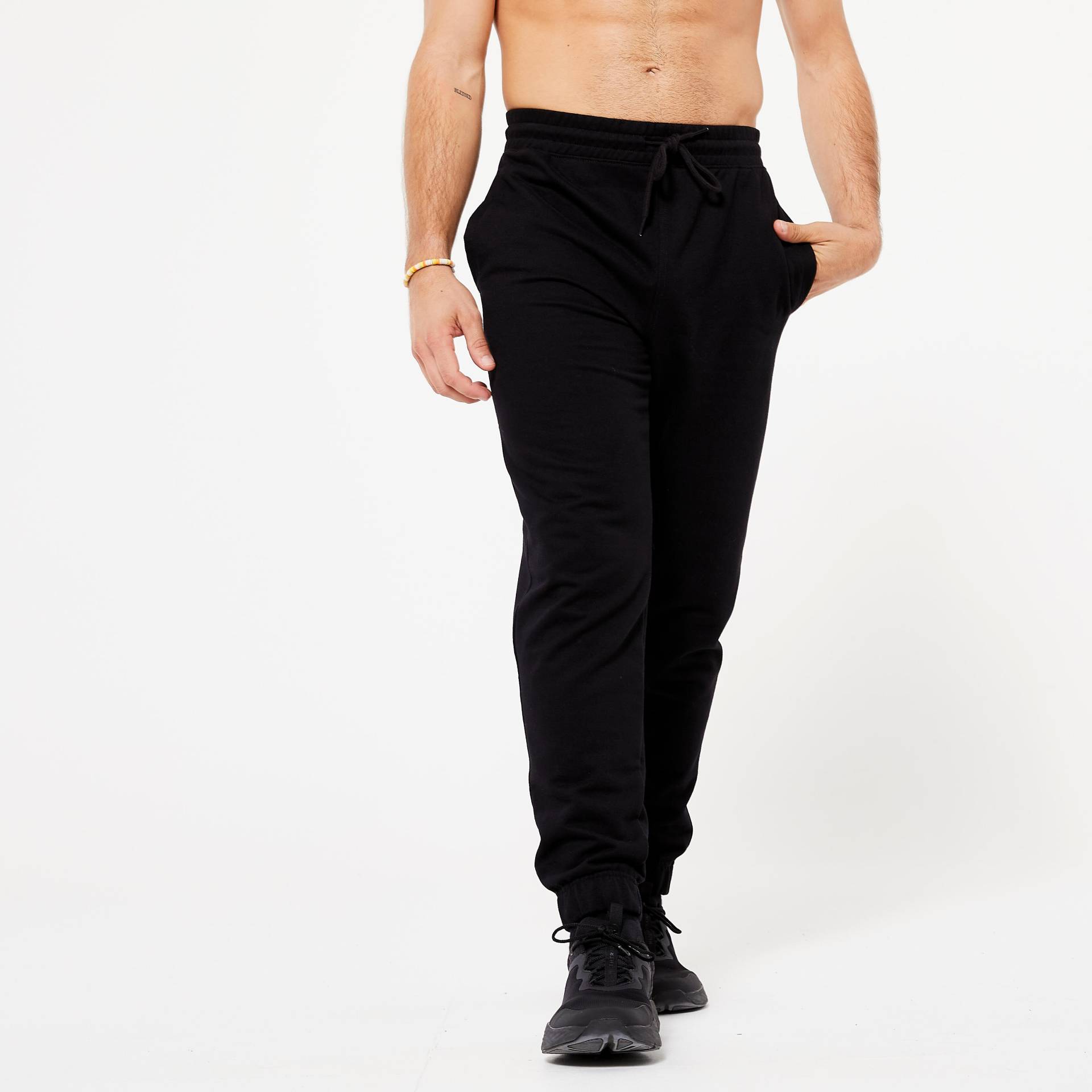 Jogginghose Herren warm - 100 schwarz von Domyos