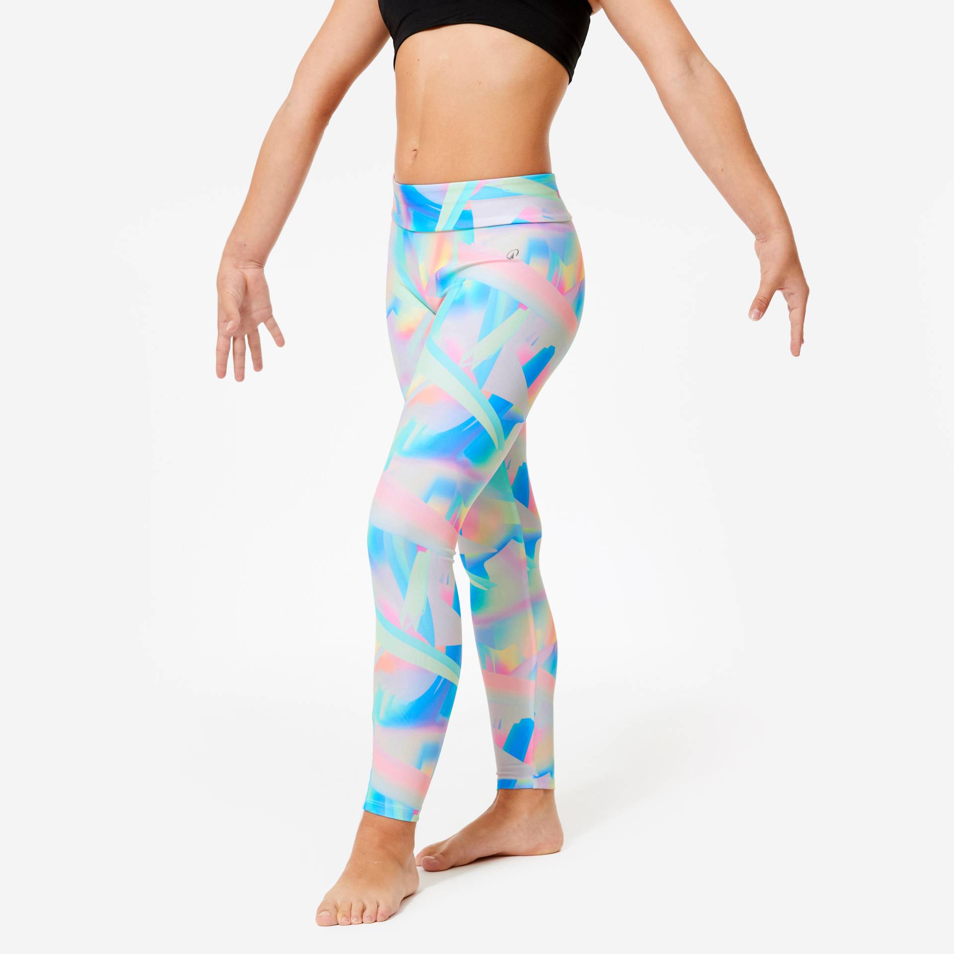Gymnastikhose Mädchen hohe Taille - weiss Gymnastikhose Mädchen hohe Taille - weiss von Domyos