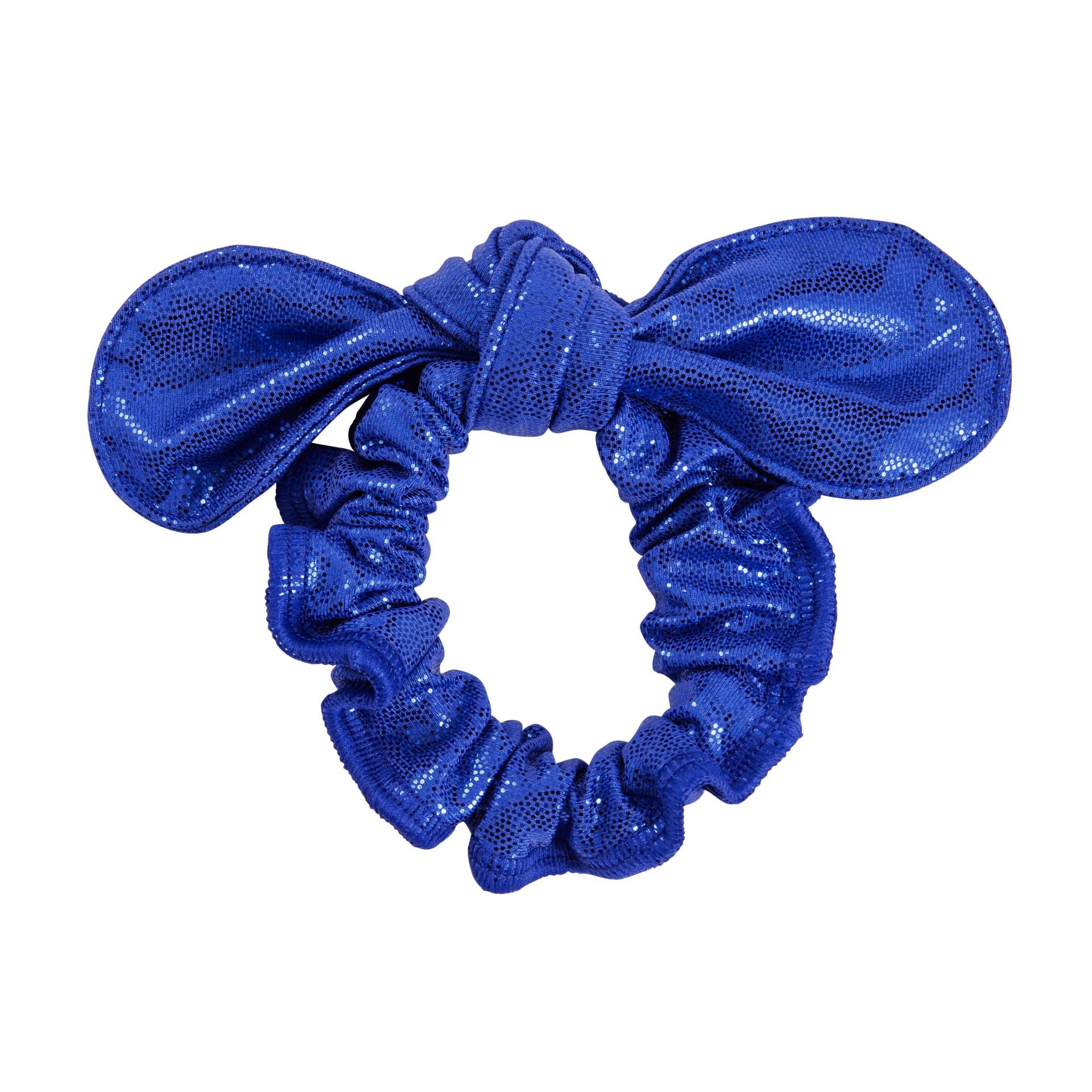 Haarband mit Schleife Mädchen - blau mit Pailletten von Domyos