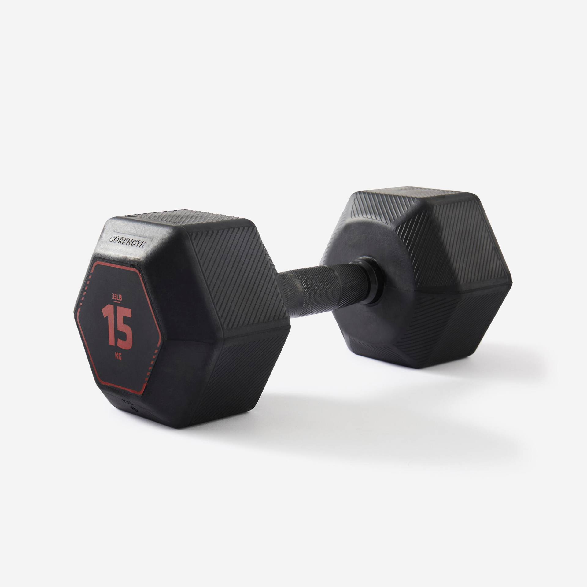 Hantel 15 kg Crosstraining Krafttraining - Hex Dumbbell schwarz von CORENGTH