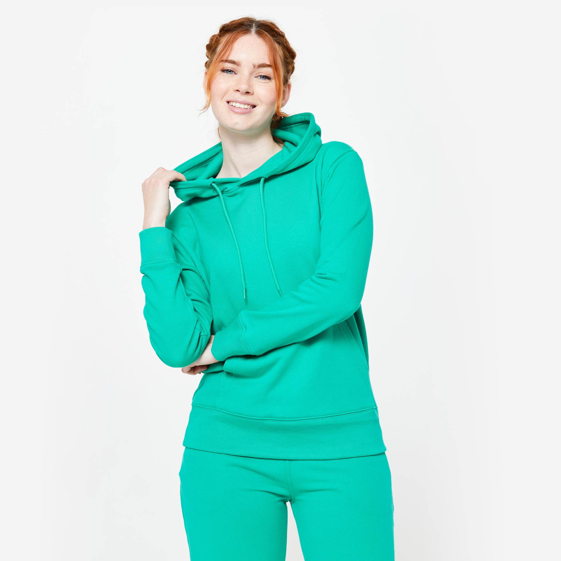 Hoodie Damen Baumwolle - grün Hoodie Damen Baumwolle - grün von Domyos