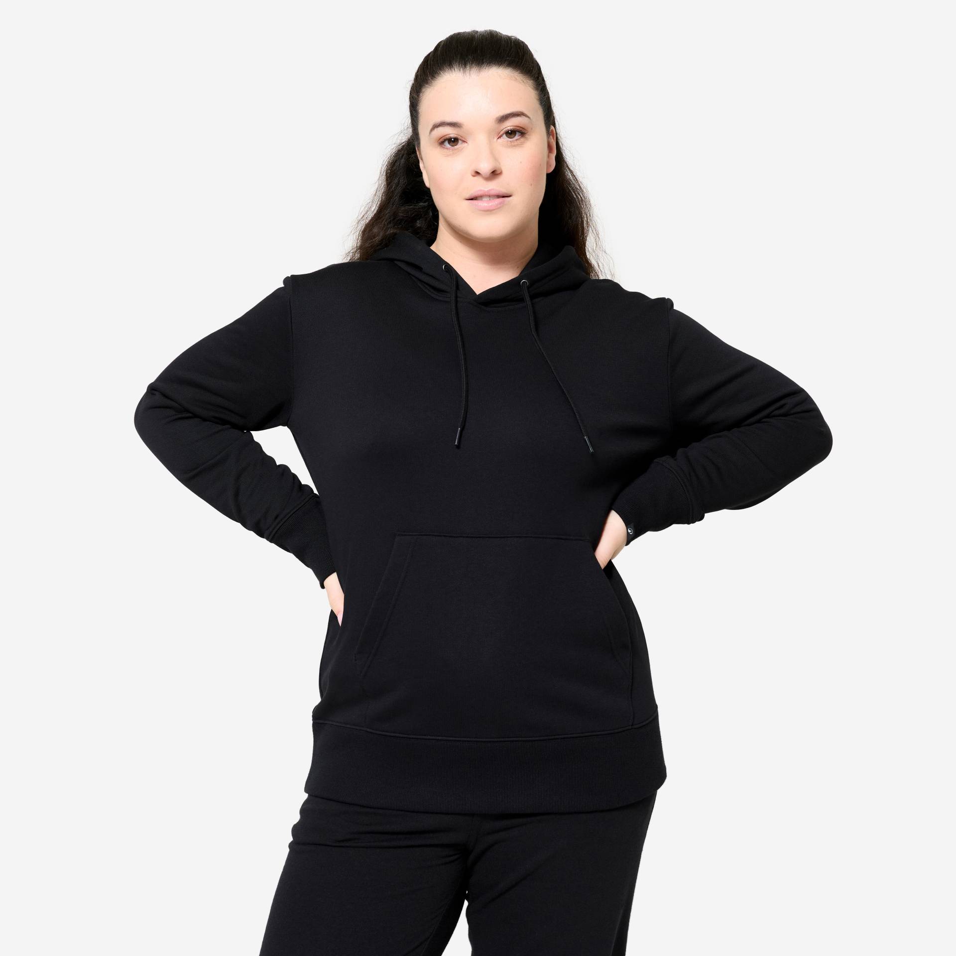 Hoodie Damen lang - schwarz Hoodie Damen lang - schwarz von Domyos
