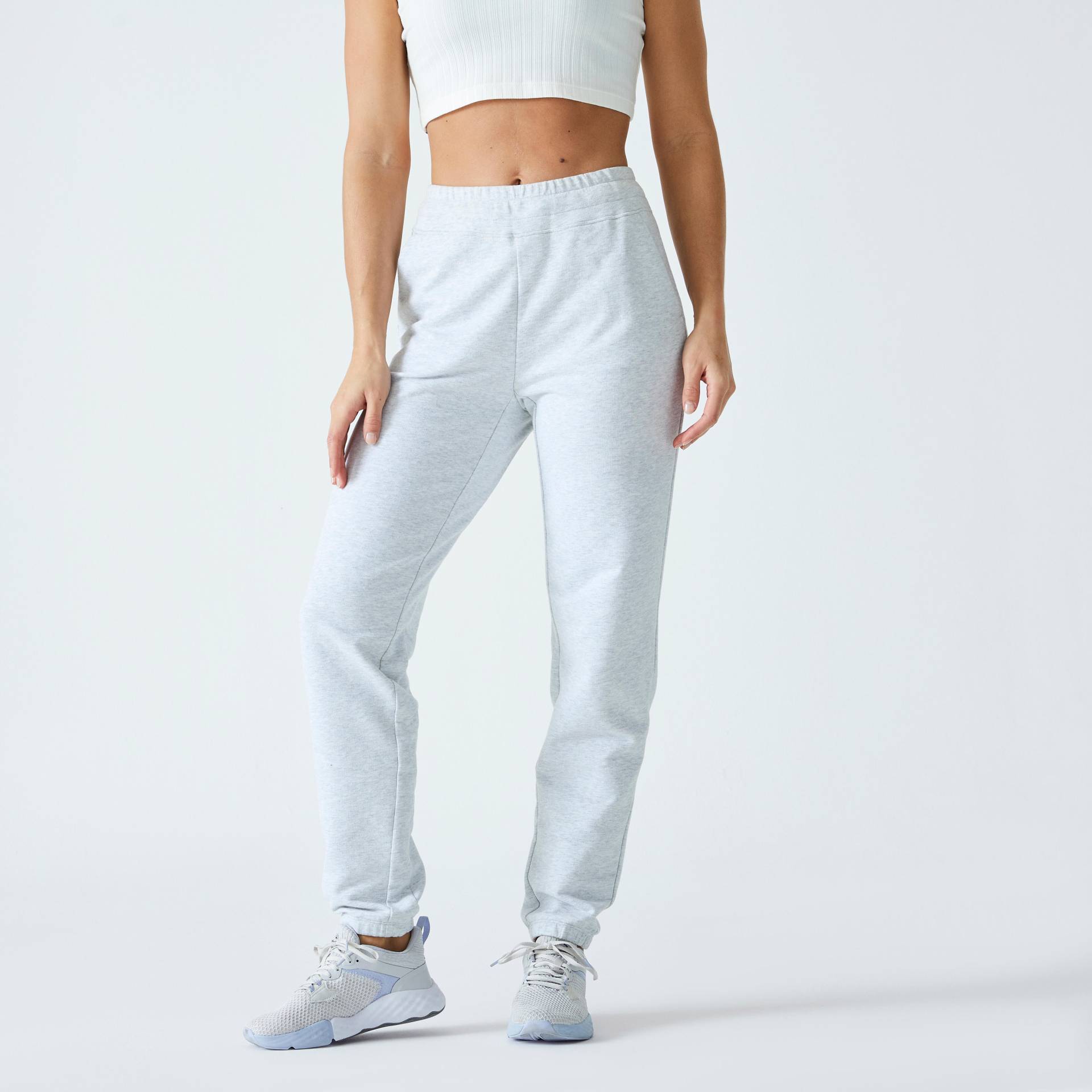 Jogginghose Damen Slim - 500 hellgrau von Domyos