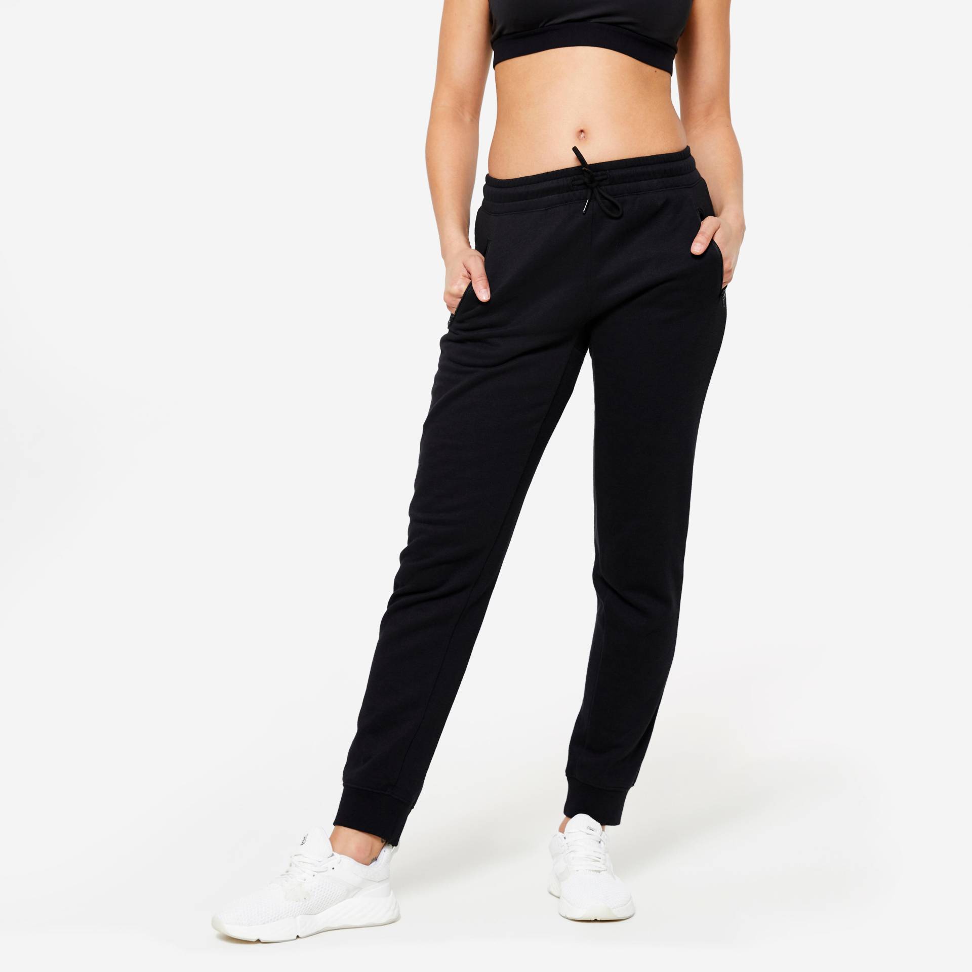 Jogginghose Damen Slim - schwarz Jogginghose Damen Slim - schwarz von Domyos