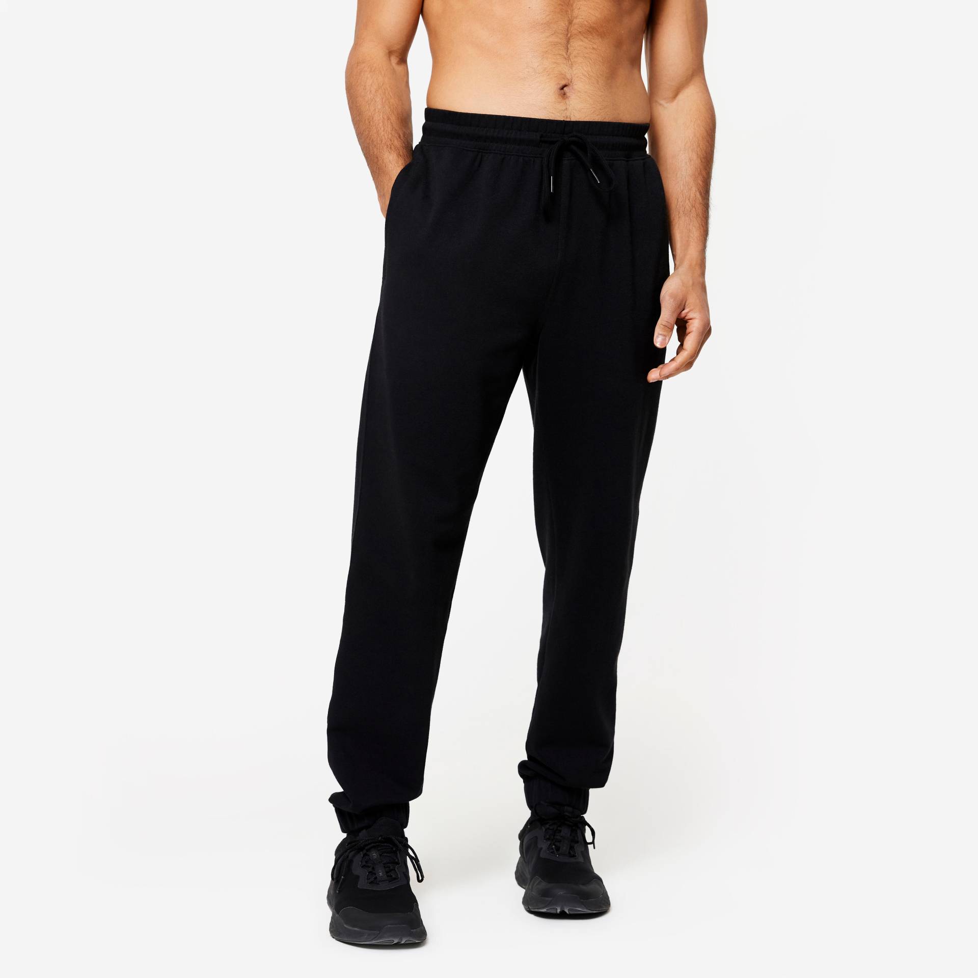 Jogginghose Herren - 500 Essentials schwarz Jogginghose Herren - 500 Essentials schwarz von Domyos