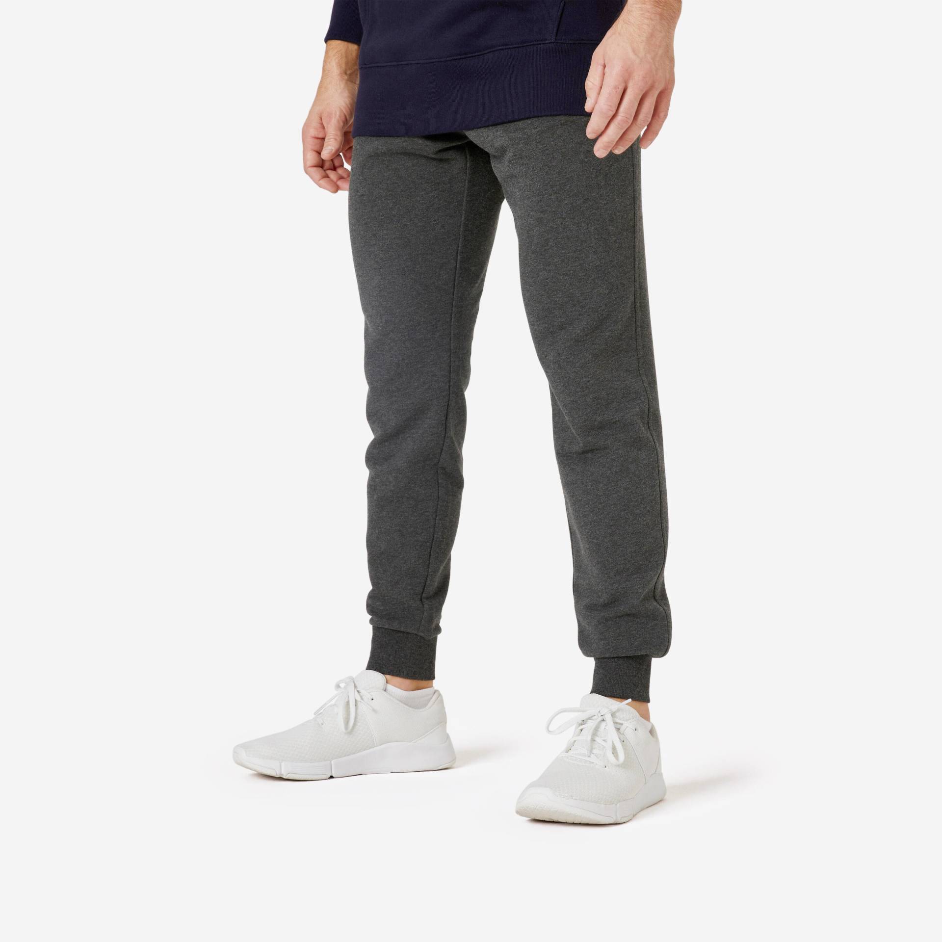 Jogginghose Herren Slim - 500 dunkelgrau von Domyos