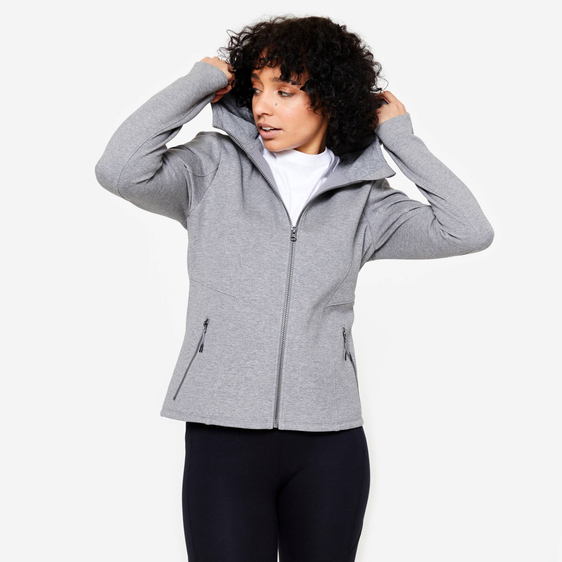 Kapuzenjacke Damen Spacer - grau von Domyos