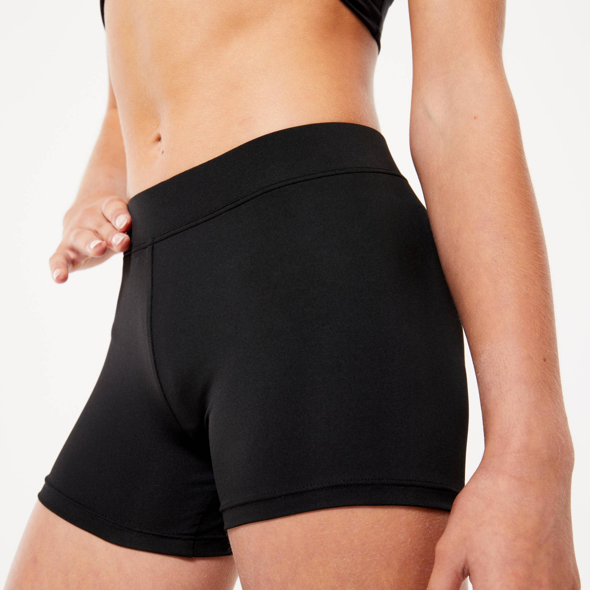 Kurze Gymnastikhose Mädchen basic - schwarz Kurze Gymnastikhose Mädchen basic - schwarz von Domyos