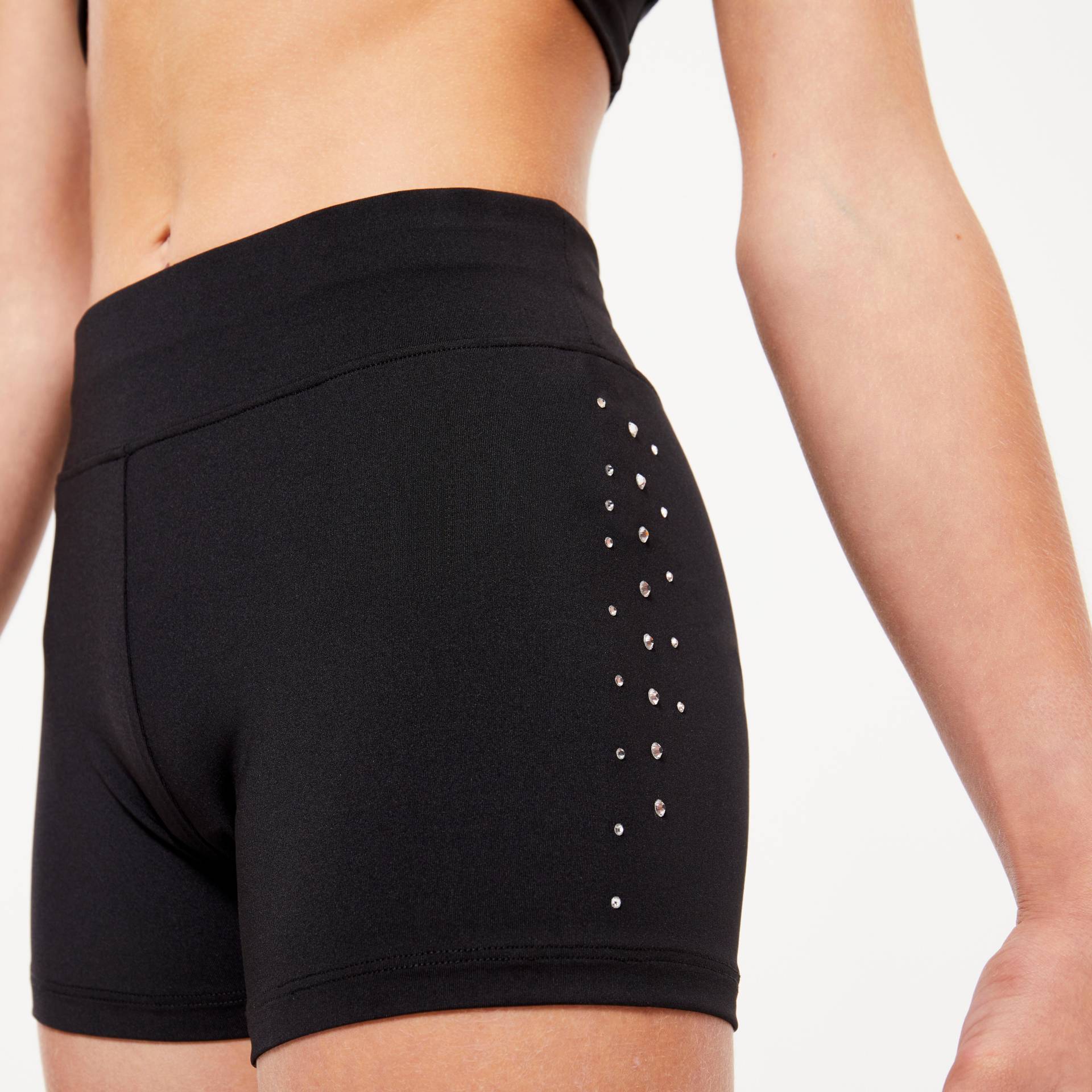 Kurze Gymnastikhose Mädchen - schwarz mit Strass Kurze Gymnastikhose Mädchen - schwarz mit Strass von Domyos
