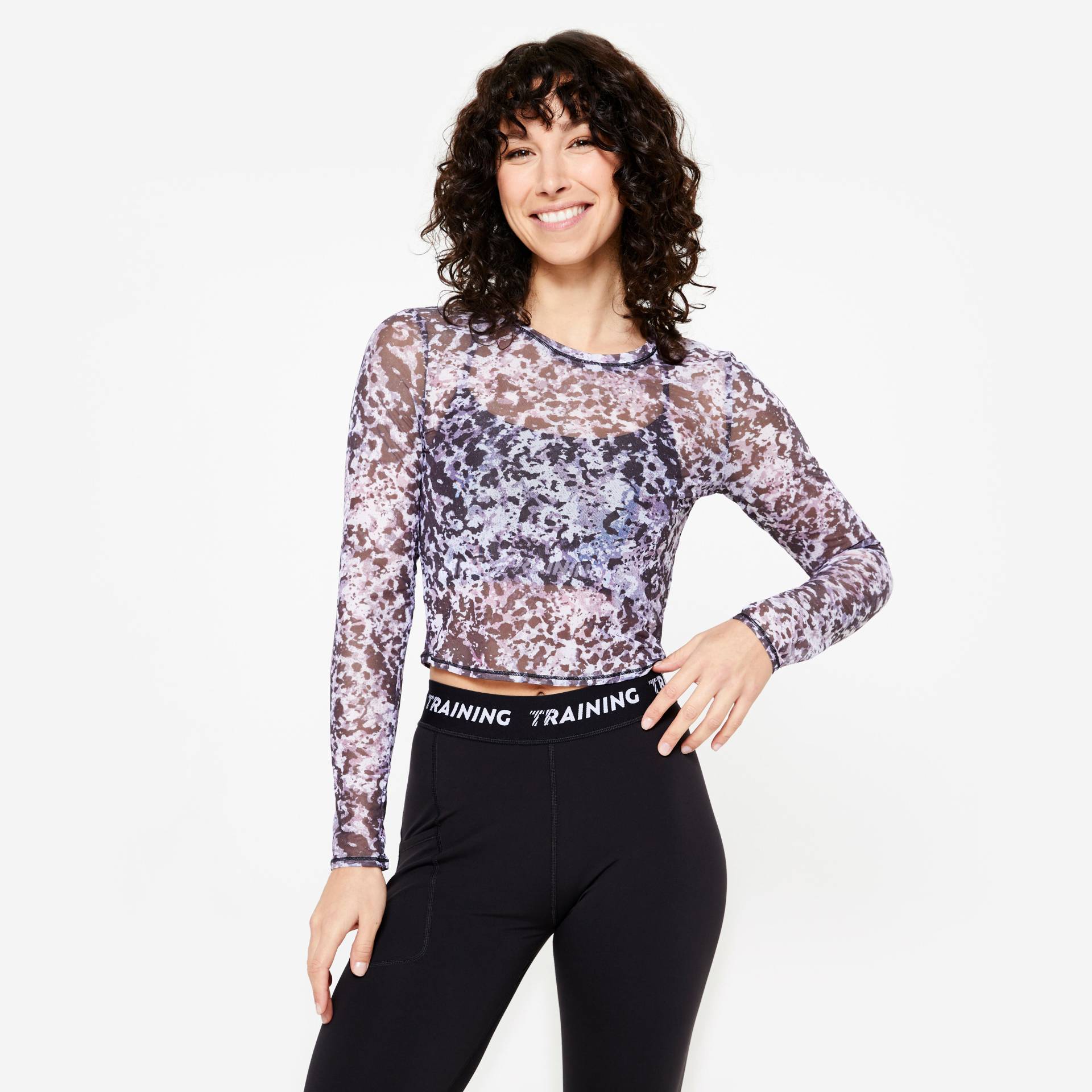 Langarmshirt Crop Top - mehrfarbig von Domyos