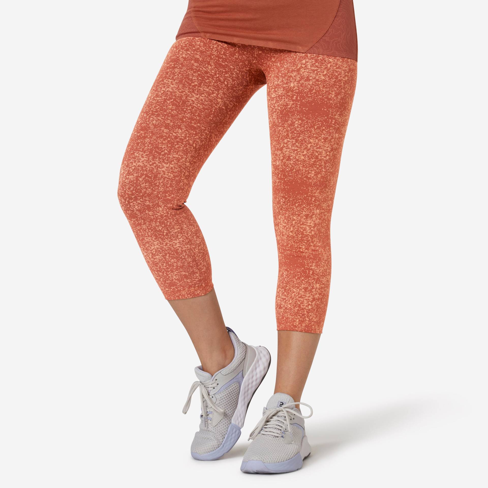 Leggings 7/8 Fitness hoher Baumwollanteil figurformend terrakotta Leggings 7/8 Fitness hoher Baumwollanteil figurformend terrakotta von Domyos