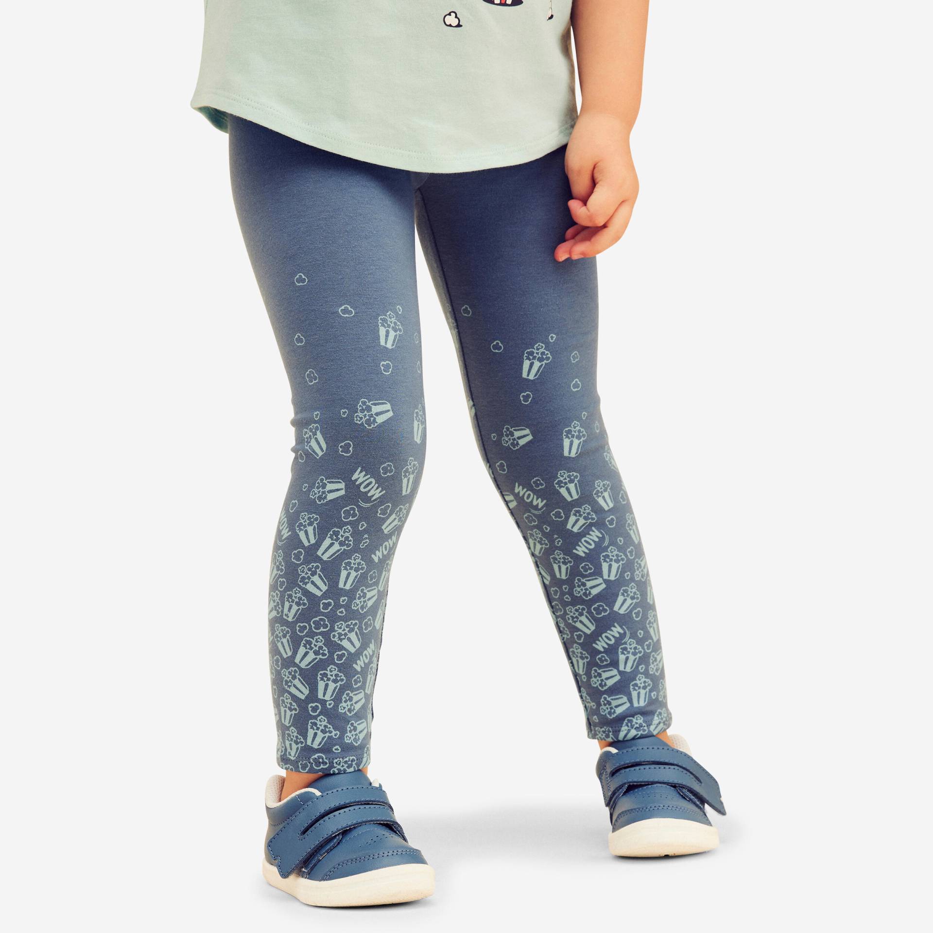 Leggings Baby Basic Baumwolle - blau/türkis mit Motiven von Domyos