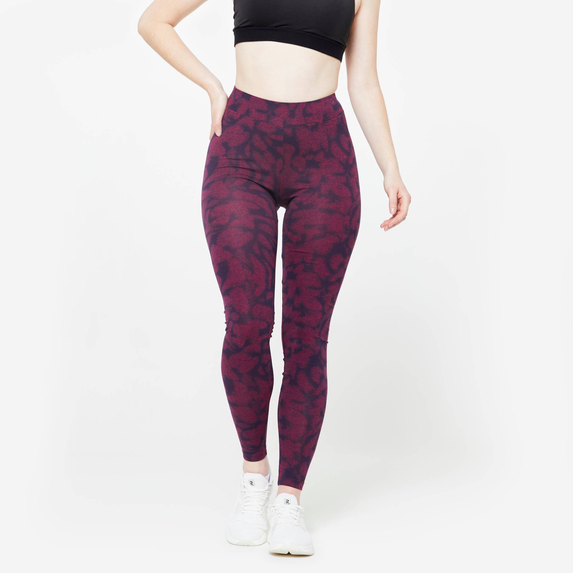 Leggings Fitness Baumwolle lila von Domyos