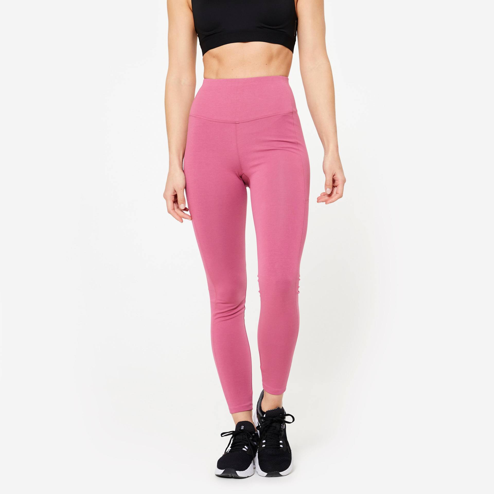 Leggings Damen hohe Taille figurformend - rosa von Domyos