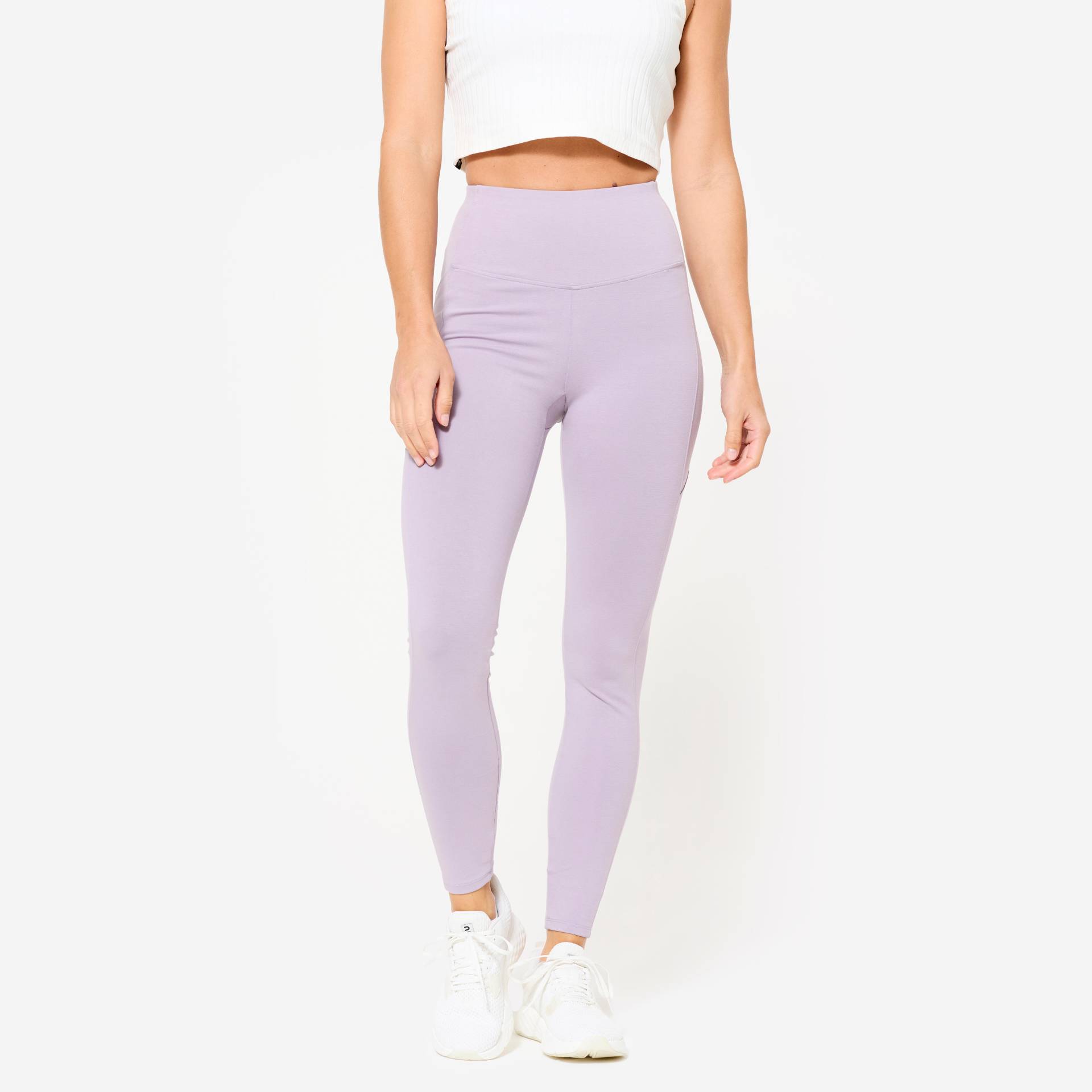 Leggings Damen hohe Taille - rauchlila Leggings Damen hohe Taille - rauchlila von Domyos