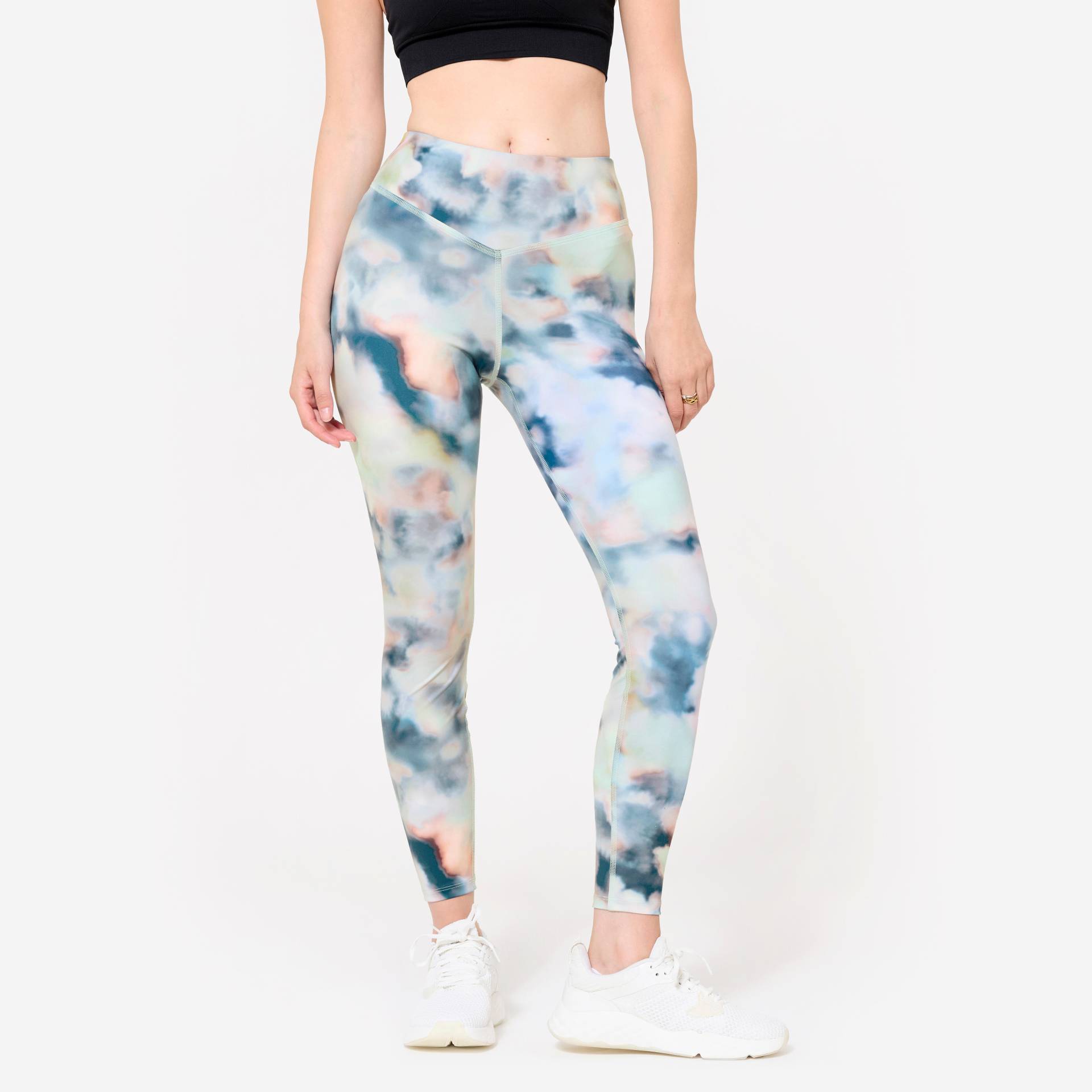 Leggings Damen hoher Taillenbund - bunt Leggings Damen hoher Taillenbund - bunt von Domyos