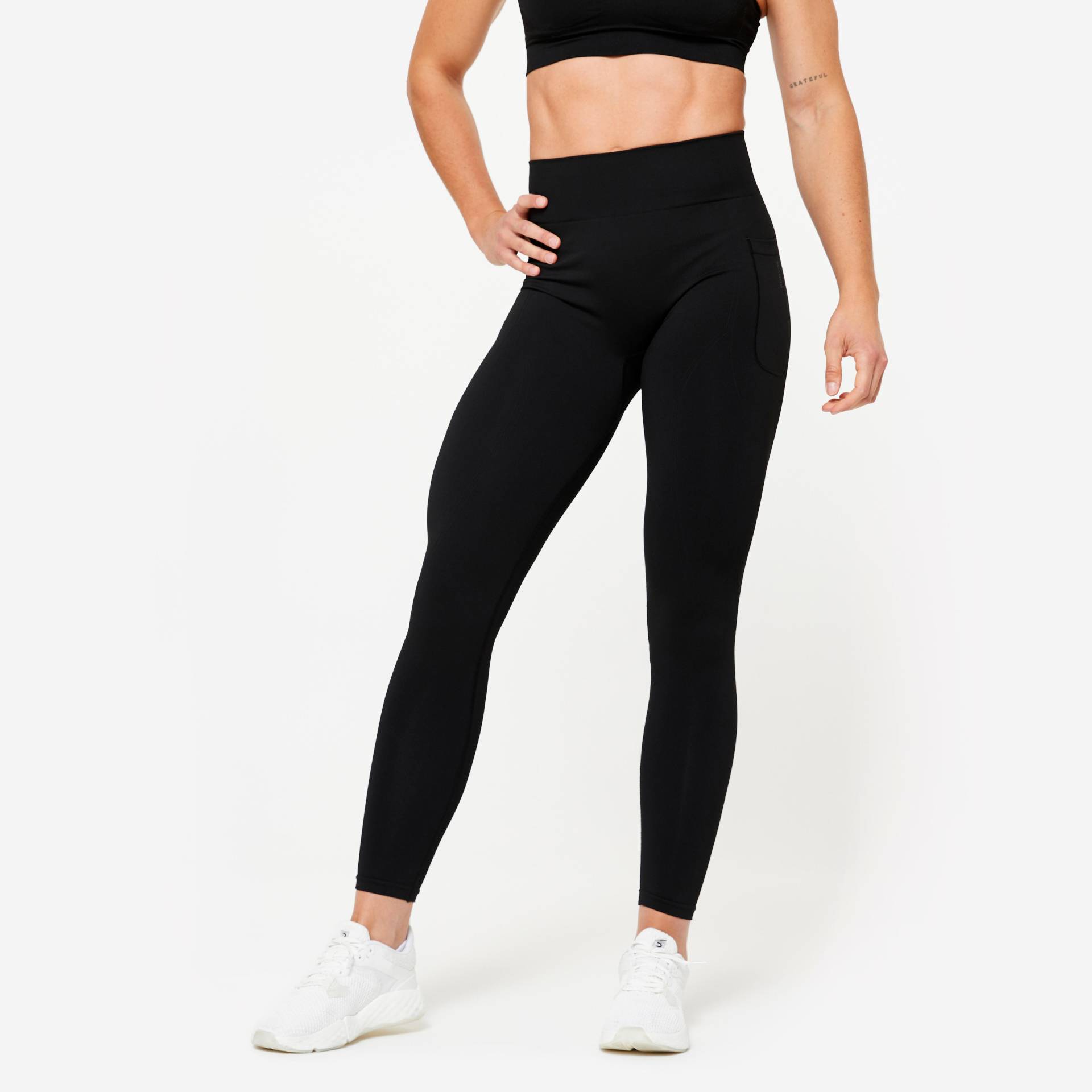 Leggings Damen nahtlos Push-up - schwarz Leggings Damen nahtlos Push-up - schwarz von Domyos